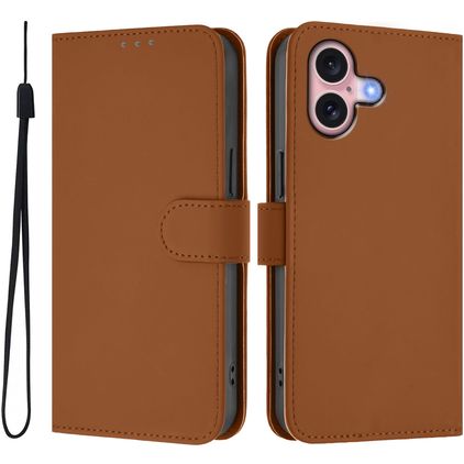 Mobigear Urban Wallet iPhone 16 Hülle Klapphülle Geldbörse - Braun