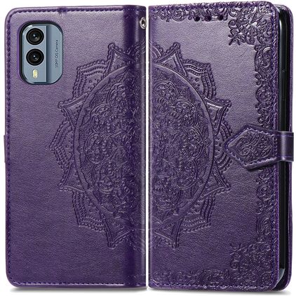 Mobigear Mandala Nokia X30 Hülle Klapphülle Geldbörse - Lila