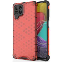 Mobigear Honeycomb Samsung Galaxy M53 Hülle Hardcase Backcover Stoßfest - Rot
