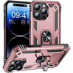 Mobigear Armor Ring iPhone 15 Pro Hülle Hardcase Backcover Stoßfest mit Ringhalter - Roségold