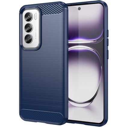 Mobigear Brushed Slim OPPO Reno 12 Pro Hülle Flexibles TPU Backcover - Blau