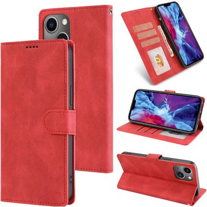 Mobigear Wallet iPhone 14 Hülle Klapphülle Geldbörse - Rot