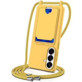 Mobigear Lanyard Card Samsung Galaxy S26 Plus Silikon Handykette mit Kartenhalter - Gelb
