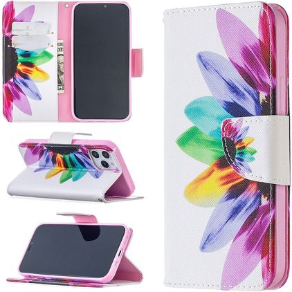 Mobigear Design iPhone 12 Pro Hülle Klapphülle Geldbörse - Sonnenblume
