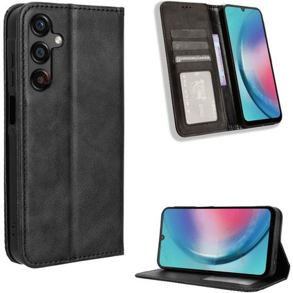 Mobigear Sensation Samsung Galaxy M55 Hülle Klapphülle Geldbörse - Schwarz