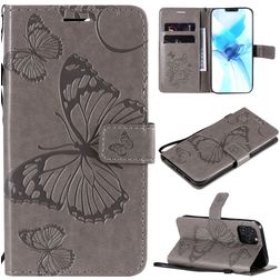 Mobigear Butterfly iPhone 12 Hülle Klapphülle Geldbörse - Grau
