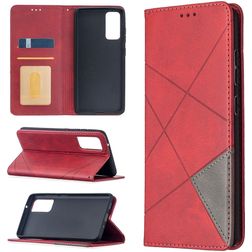 Mobigear Rhombus Slim Samsung Galaxy S20 FE Hülle Klapphülle - Rot