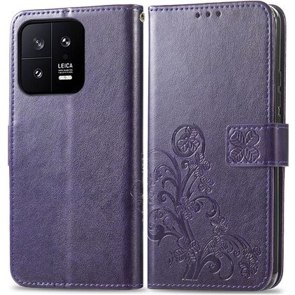 Mobigear Clover Xiaomi 13 Klapphülle Portemonnaie - Lila