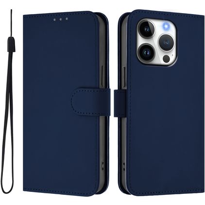 Mobigear Urban Wallet iPhone 16 Pro Hülle Klapphülle Geldbörse - Marineblau