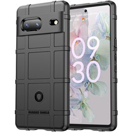 Mobigear Rugged Shield Google Pixel 7 Hülle Flexibles TPU Backcover Stoßfest - Schwarz