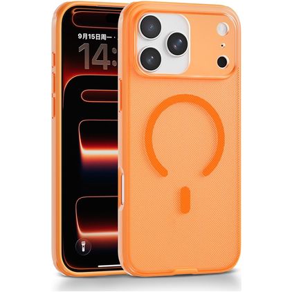 Mobigear Shockproof Grip iPhone 17 Pro MagSafe Hülle Hardcase Backcover - Orange