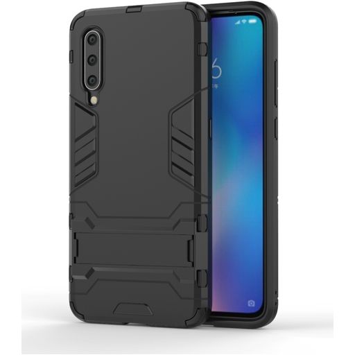 Mobigear Armor Stand Xiaomi Mi 9 Hülle Hardcase Backcover Stoßfest mit Ständer - Schwarz
