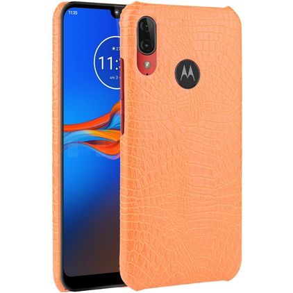 Mobigear Croco Motorola Moto E6 Plus Hülle Backcover - Orange