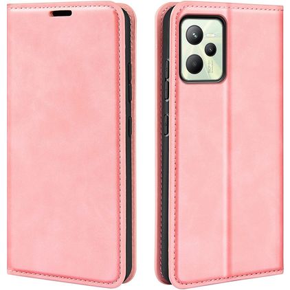 Mobigear Retro Slim Realme C35 Hülle Klapphülle Geldbörse - Pink