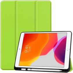 Mobigear Tri-Fold Gel iPad 7 (2019) Hülle TPU,Kunstleder Klapphülle + Stifthalter - Grün