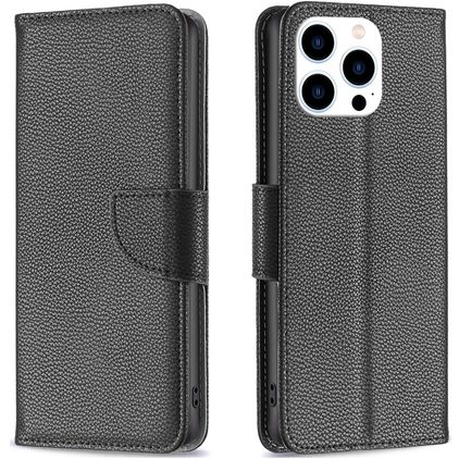 Mobigear Excellent iPhone 16 Pro Hülle Klapphülle Geldbörse - Schwarz