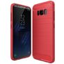 Mobigear Brushed Slim Samsung Galaxy S8 Hülle Flexibles TPU Backcover - Rot
