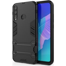 Mobigear Armor Stand Huawei P40 Lite E Hülle Hardcase Backcover Stoßfest mit Ständer - Schwarz