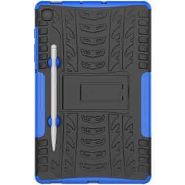 Mobigear Tire Samsung Galaxy Tab S6 Lite Stoßfeste Hardcase Hülle + Stifthalter + Ständer - Schwarz / Blau