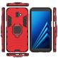 Mobigear Armor Ring Samsung Galaxy J6 Plus Hülle Hardcase Backcover Stoßfest mit Ringhalter - Rot