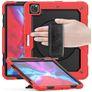 Mobigear SureGrip Xtreme iPad Air 13 Zoll (2024) Hülle Kunststoff,Silikon Backcover + Stifthalter + Schulterträger + Ständer - Rot