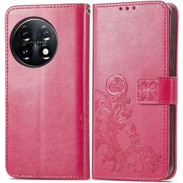 Mobigear Clover OnePlus 11 Hülle Klapphülle Geldbörse - Pink