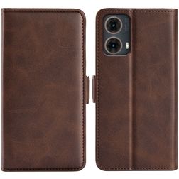 Mobigear Slim Magnet Motorola Moto G85 Hülle Klapphülle Geldbörse - Braun