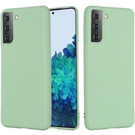 Mobigear Rubber Touch Samsung Galaxy S21 Silikon Hülle Backcover - Grün