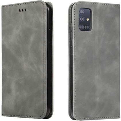 Mobigear Retro Slim Samsung Galaxy A71 Hülle Klapphülle Geldbörse - Schwarz