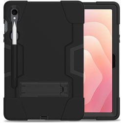 Xccess Survivor All-round Samsung Galaxy Tab S11 Hülle Kunststoff / Silikon Backcover + Schultergurt + Ständer - Schwarz