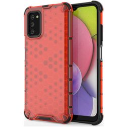 Mobigear Honeycomb Samsung Galaxy A03s Hülle Hardcase Backcover Stoßfest - Rot
