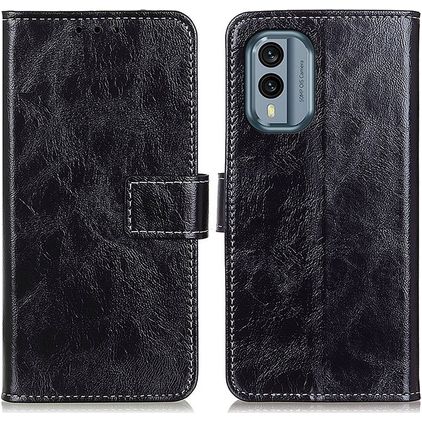 Mobigear Basic Nokia X30 Hülle Klapphülle Geldbörse - Schwarz