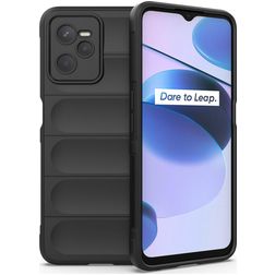 Mobigear Bumpy Realme C35 Hülle Flexibles TPU Backcover - Schwarz