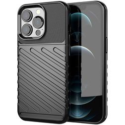 Mobigear Groove iPhone 13 Pro Hülle Flexibles TPU Backcover - Schwarz