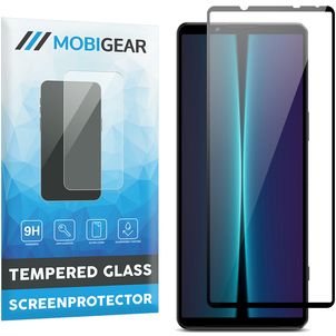 Mobigear Premium Sony Xperia 1 V Panzerglas Gehärtetes Glas Displayschutz - Hüllenfreundlich - Schwarz