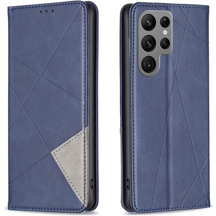 Mobigear Rhombus Slim Samsung Galaxy S25 Ultra Hülle Klapphülle - Blau