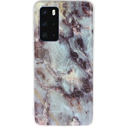 Mobigear Marble Huawei P40 Hülle Flexibles TPU Backcover - Grau