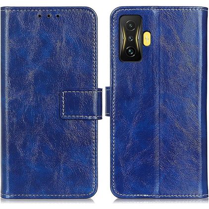 Mobigear Basic POCO F4 GT Hülle Klapphülle Geldbörse - Blau