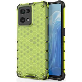 Mobigear Honeycomb OPPO Reno 7 4G Hülle Hardcase Backcover Stoßfest - Grün