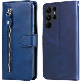 Mobigear Zipper Samsung Galaxy S23 Ultra Hülle Klapphülle Geldbörse - Blau Mobigear Zipper Samsung Galaxy S23 Ultra Hülle Klapphülle Geldbörse - Blau