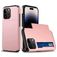 Mobigear Card iPhone 15 Pro Max Hardcase Backcover Shockproof mit Kartenfach - Roségold