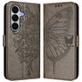 Mobigear Butterfly Samsung Galaxy A27 Hülle Klapphülle Geldbörse - Grau