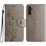 Mobigear Flowers Samsung Galaxy A36 Hülle Klapphülle Geldbörse - Grau