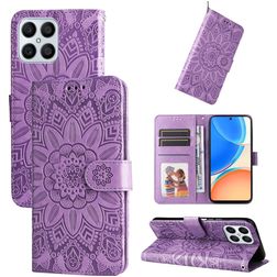Mobigear Sunflower HONOR X8 Hülle Klapphülle Geldbörse - Lila