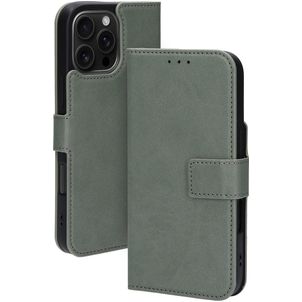 Mobiparts Classic Wallet MagSafe iPhone 16 Pro Max MagSafe Hülle Klapphülle Geldbörse - Stone Green