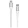Mobiparts Woven Cable USB-C auf USB-C Kabel 1,5 m - Weiß