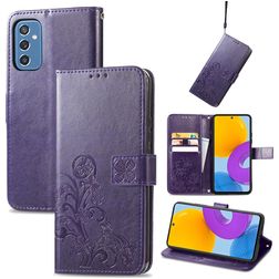 Mobigear Clover Samsung Galaxy M52 Hülle Klapphülle Geldbörse - Lila
