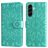 Mobigear Sunflower Samsung Galaxy A57 Hülle Klapphülle Geldbörse - Grün