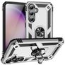 Mobigear Armor Ring Samsung Galaxy S23 FE Hülle Hardcase Backcover Stoßfest mit Ringhalter - Silber