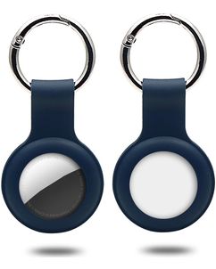 Mobigear Keychain Apple AirTag Hülle Flexibles Silikon Schlüsselanhänger - Dunkelblau